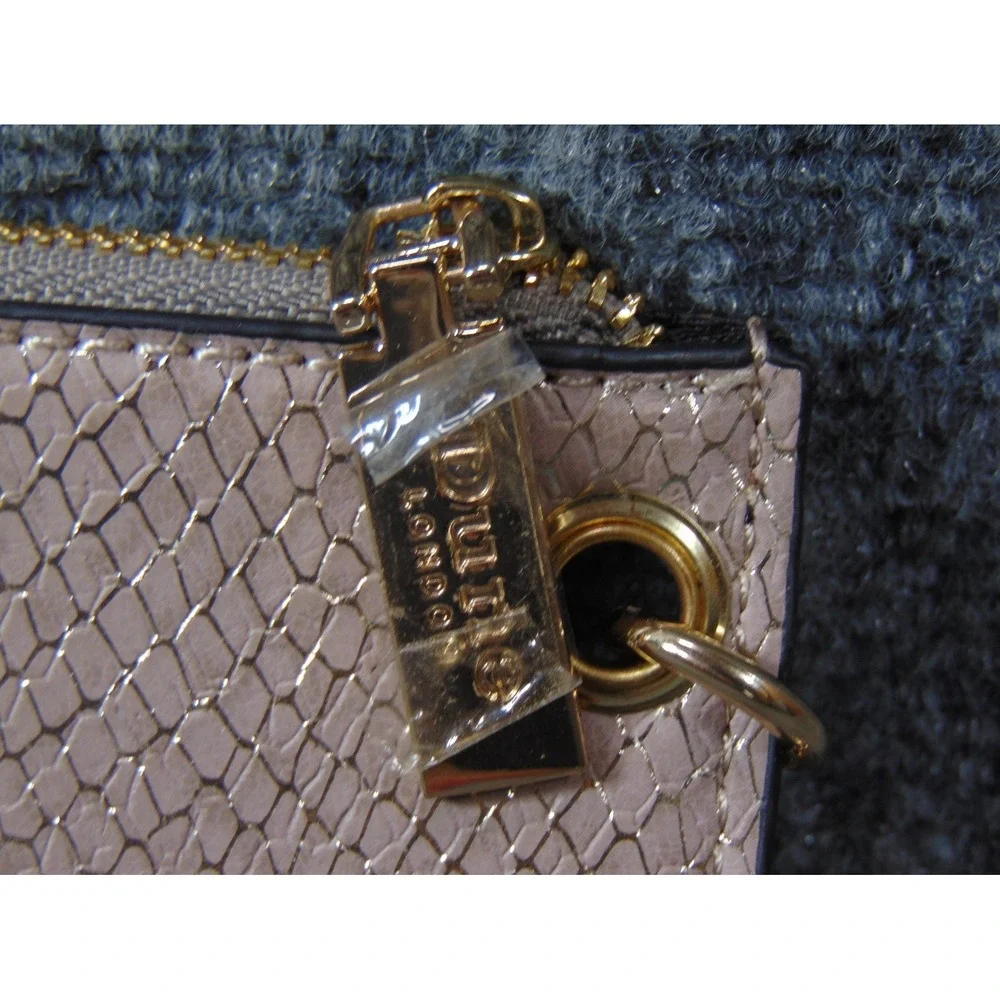 Dune‎ London Satchel Bag Taupe Snakeskin Metallic Crossbody Pouch FLAW READ